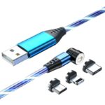 Redpoint ΜΑΓΝΗΤΙΚΟ ΚΑΛΩΔΙΟ USB ΦΩΤΙΖΟΜΕΝΟ 3 ΣΕ 1 (A ΣΕ C, MICRO, LIGHTNING) 1m ΜΠΛΕ (ΠΡΟΕΛΕΥΣΗ ΚΙΝΑ) - Image 2