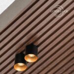 Redpoint "LUXY" ΜΑΥΡΟ-ΧΡΥΣΟ SPOT ΟΡΟΦΗΣ ΣΤΡΟΓΓΥΛΟ 1xGU10 ΑΛΟΥΜΙΝΙΟ (Made In P.R.C) - Image 2