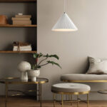 Inlight Κρεμαστό φωτιστικό λευκό από γύψο 1XE27 D:30cm (4065-White) - Image 2
