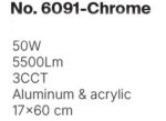 Inlight Πλαφονιέρα οροφής LED 52W 3CCT από χρώμιο αλουμίνιο και ακρυλικό D:60cm (6091-Chrome) - Image 3