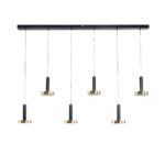 GLOBOSTAR® ZANE 60937 Μοντέρνο Κρεμαστό Φωτιστικό Οροφής LED 100W 11200lm 120° AC 220-240V IP20 Ρυθμιζόμενο Λευκό CCT με Χειριστήριο από 2700K έως 6000K Dimmable - Lumileds SMD Chip - Μαύρο Ματ & Χρυσό - Μ160 x Π15 x Υ20cm - 3 Χρόνια Εγγύηση - Image 2