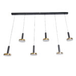 GLOBOSTAR® ZANE 60937 Μοντέρνο Κρεμαστό Φωτιστικό Οροφής LED 100W 11200lm 120° AC 220-240V IP20 Ρυθμιζόμενο Λευκό CCT με Χειριστήριο από 2700K έως 6000K Dimmable - Lumileds SMD Chip - Μαύρο Ματ & Χρυσό - Μ160 x Π15 x Υ20cm - 3 Χρόνια Εγγύηση - Image 4
