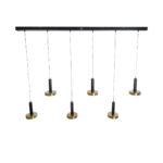 GLOBOSTAR® ZANE 60937 Μοντέρνο Κρεμαστό Φωτιστικό Οροφής LED 100W 11200lm 120° AC 220-240V IP20 Ρυθμιζόμενο Λευκό CCT με Χειριστήριο από 2700K έως 6000K Dimmable - Lumileds SMD Chip - Μαύρο Ματ & Χρυσό - Μ160 x Π15 x Υ20cm - 3 Χρόνια Εγγύηση - Image 5