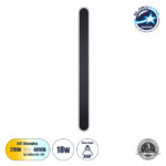 GLOBOSTAR® HOUSTON 61347 Μοντέρνο Φωτιστικό Τοίχου - Απλίκα LED 18W 1800lm 360° AC 220-240V IP20 Ρυθμιζόμενο Λευκό CCT με On/Off 2700K/4500K/6000K - Lumileds SMD Chip - Μαύρο Ματ - Μ6 x Π3 x Υ60cm - 3 Χρόνια Εγγύηση