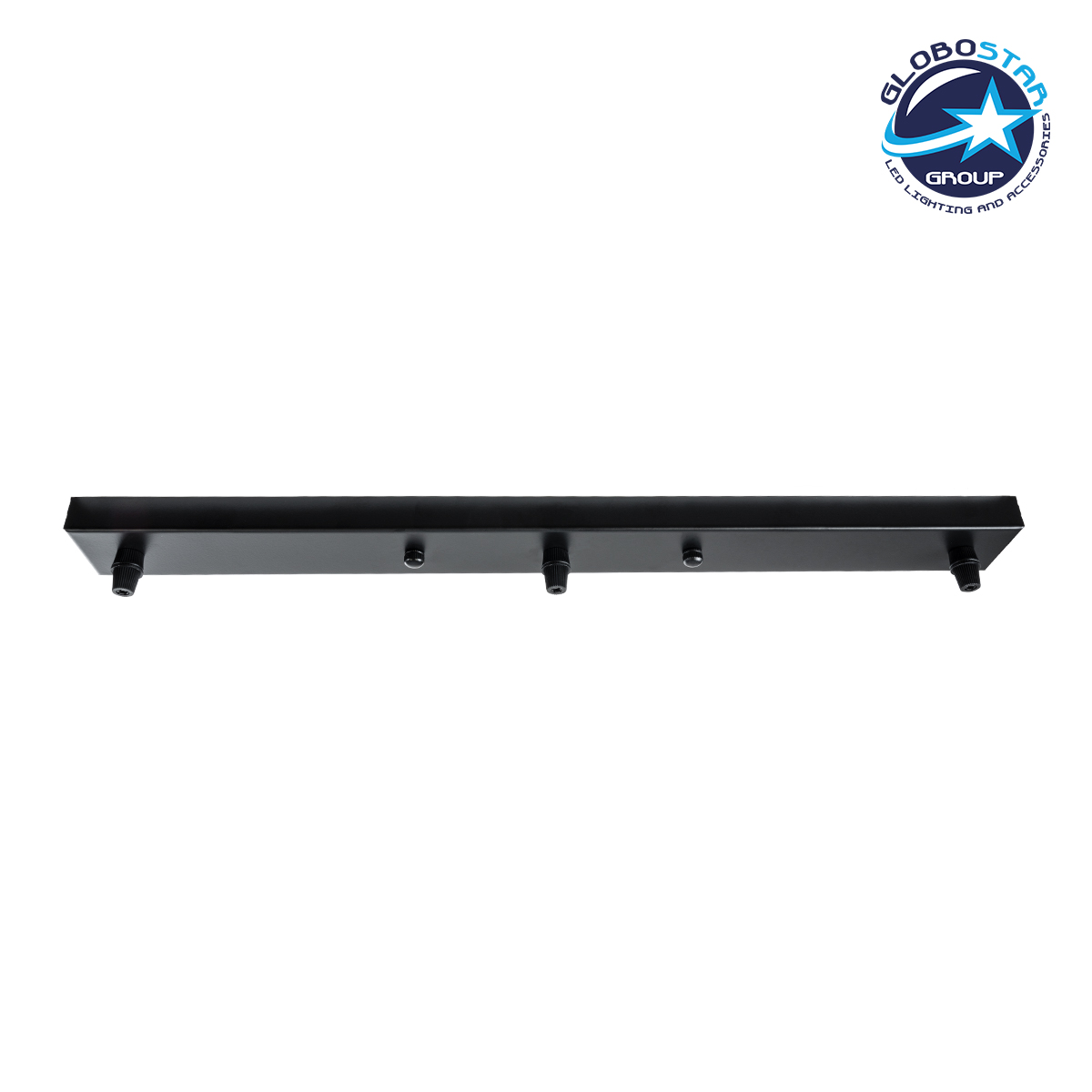 77523_1 GLOBOSTAR® WALLBASE 77523 Γραμμική Μεταλλική Ροζέτα για Κρέμαση 3 Φωτιστικών - Μαύρο - Μ50 x Π5 x Υ2cm - Image 1