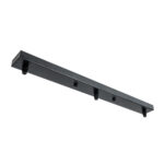 GLOBOSTAR® WALLBASE 77523 Γραμμική Μεταλλική Ροζέτα για Κρέμαση 3 Φωτιστικών - Μαύρο - Μ50 x Π5 x Υ2cm - Image 3