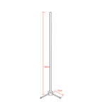 Μοντέρνο Minimal Επιδαπέδιο Μαύρο Φωτιστικό 150cm LED 24 Watt με Ασύρματο Χειριστήριο RF & Dimmer Θερμό Λευκό 3000k GloboStar ALIEN Design GLOBO-150-3 - Image 2