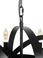 GLOBOSTAR® ESTELLE 999-0268 Vintage Κρεμαστό Φωτιστικό Οροφής με Ντουί 8 x E14 AC 220-240V IP20 - Μαύρο - Μ65 x Π65 x Y50cm - Image 5