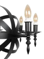 GLOBOSTAR® ESTELLE 999-0268 Vintage Κρεμαστό Φωτιστικό Οροφής με Ντουί 8 x E14 AC 220-240V IP20 - Μαύρο - Μ65 x Π65 x Y50cm - Image 6