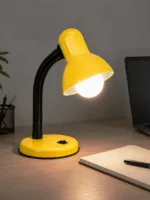 GLOBOSTAR® STUDENT GLB-102-0013 Μοντέρνο Επιτραπέζιο Φωτιστικό Πορτατίφ με Ντουί 1 x E27 AC 220-240V IP20 - Κίτρινο & Μαύρο - Μ14 x Π14 x Υ32cm