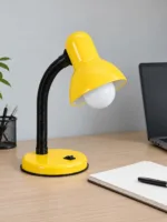 GLOBOSTAR® STUDENT GLB-102-0013 Μοντέρνο Επιτραπέζιο Φωτιστικό Πορτατίφ με Ντουί 1 x E27 AC 220-240V IP20 - Κίτρινο & Μαύρο - Μ14 x Π14 x Υ32cm - Image 2