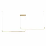 kelvo® LINARIA KLV-101-0260-V2 Κρεμαστό Φωτιστικό Οροφής LED 72W 7200lm 180° AC 220-240V IP20 Ρυθμιζόμενο Λευκό CCT με Χειριστήριο από 2700K έως 6000K Dimmable - Lumileds SMD Chip - Σατινέ Χρυσό Βούρτσας - Μ212 x Π4 x Υ20cm - 3 Χρόνια Εγγύηση - Image 3