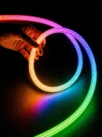kelvo® GLOWFLEX KLV-101-0515 Ψηφιακή Pixel Addressable Ταινία Neon Flex με Πλεκτή Υφασμάτινη Επένδυση LED 14W/m 840lm/m 360° DC 24V Αδιάβροχο IP65 120 x SMD5054 Chip/m Πολύχρωμο RGB+WW Dimmable SPI/TTL Protocol IC TM1814 - Sanan SMD Chip - Μ1000 x Π2.2 x Υ2.2cm - Ρολό 10 Μέτρων - 6 Χρόνια Εγγύηση