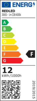 Redpoint ΣΤΕΓΑΝΗ COB LED ΤΑΙΝΙΑ 24V-12W/M-IP65-4000K (κατασκευή Κίνα) - Image 3