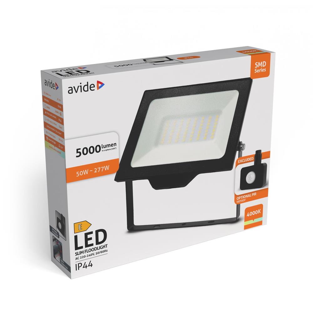 ablrflnw-50w-opir_1_ Avide LED Προβολέας SMD 50W NW 4000K με Δυνατότητα Προσθήκης Αισθητήρα PIR (Δεν περιλαμβάνεται) - Image 1