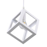 GLOBOSTAR® CUBE 00802 Μοντέρνο Κρεμαστό Φωτιστικό Οροφής με Ντουί 1 x E27 AC 220-240V IP20 - Λευκό - Μ25 x Π25 x Υ25cm - Image 2