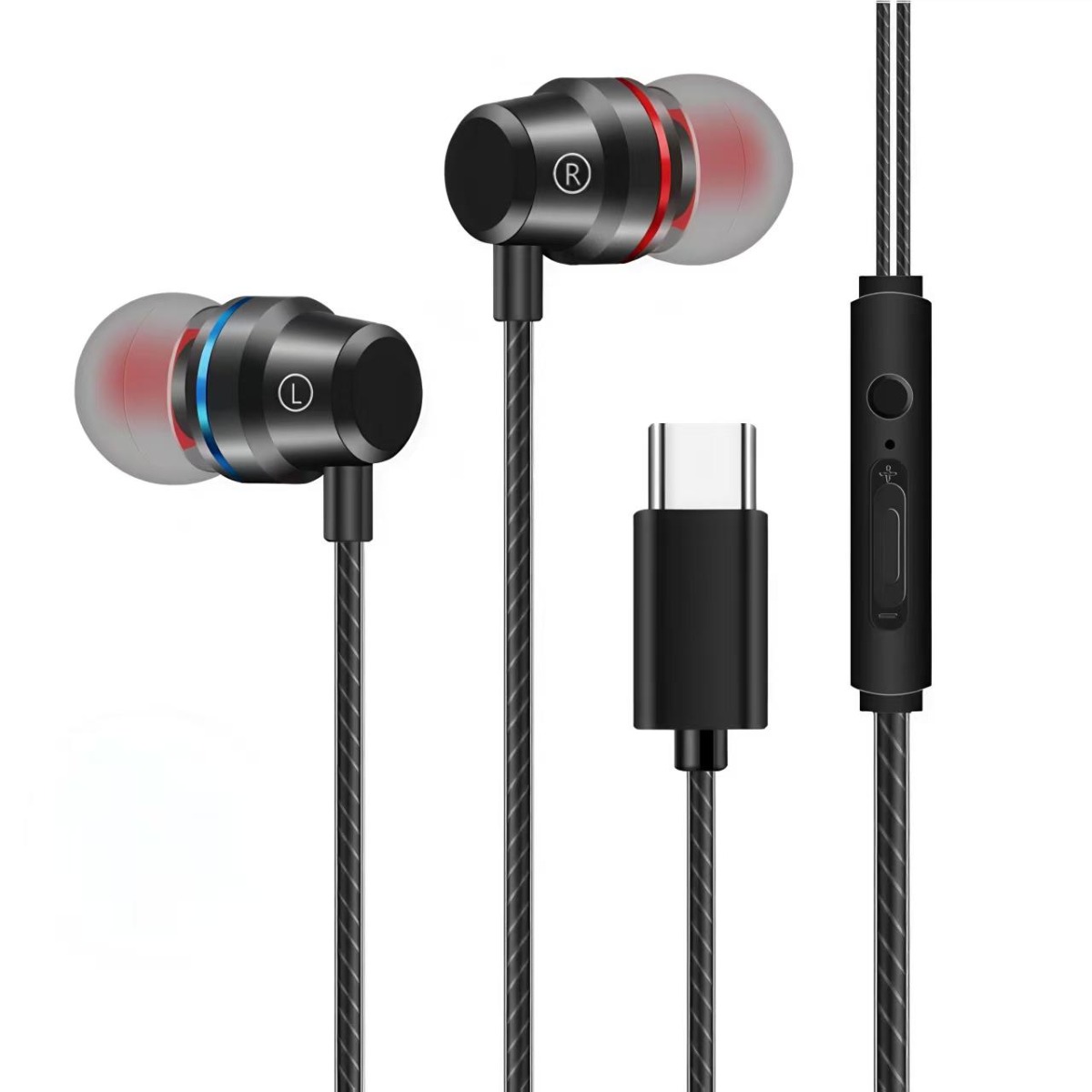 hfr2 ATC-HFr2 Ενσύρματα Ακουστικά Handsfree Type-C Μεταλικό Μαύρο - Image 1