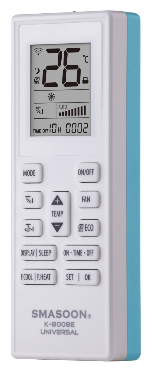 k-8008e-_1-__2 SMASOON K-8008E Universal Τηλεχειριστήριο Κλιματισμού Μπλε - Image 1