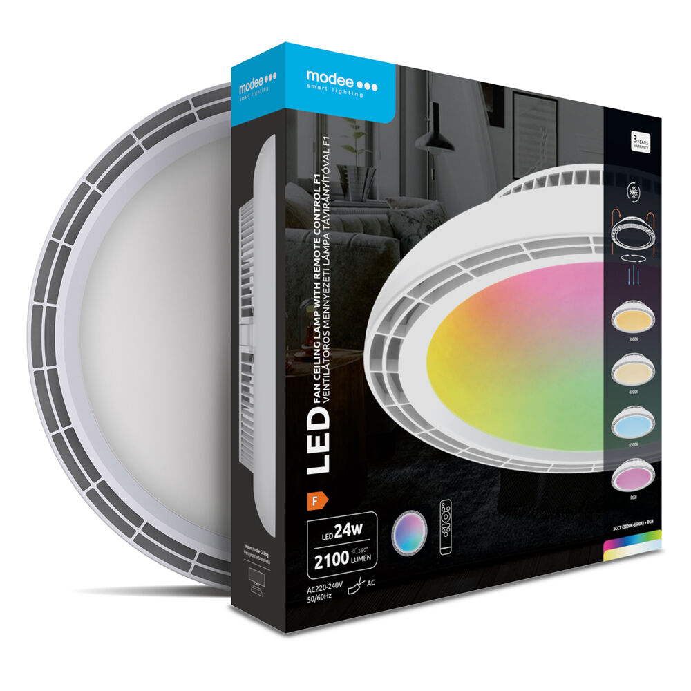 media-1768202411502_1 Modee Ανεμιστήρας Οροφής LED 24W RGB 3CCT με Τηλεχειριστήριο - Image 1
