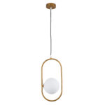 GLOBOSTAR® HAMBURG 00590 Μοντέρνο Κρεμαστό Φωτιστικό Οροφής με Ντουί 1 x G9 AC 220-240V IP20 - Χρυσό & Λευκό - Μ20 x Π15 x Υ40cm - Image 4