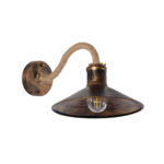 GLOBOSTAR® BRASTA 01131 Vintage Φωτιστικό Τοίχου - Απλίκα με Ντουί 1 x E27 AC 220-240V IP20 - Χάλκινο & Μπεζ - Μ26 x Π42.5 x Υ24cm - Image 2