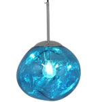 GLOBOSTAR® DIXAR 01463 Μοντέρνο Κρεμαστό Φωτιστικό Οροφής με Ντουί 1 x E27 AC 220-240V IP20 - Μπλε - Μ28 x Π28 x Υ40cm - Image 2