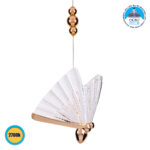 GLOBOSTAR® BUTTERFLY 01650 Μοντέρνο Κρεμαστό Φωτιστικό Οροφής LED 10W 800lm 360° AC 220-240V IP20 Θερμό Λευκό 2700K - Lumileds SMD Chip - Ροζ Χρυσό & Διάφανο - Μ20 x Π17 x Y24cm - 2 Χρόνια Εγγύηση