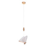 GLOBOSTAR® BUTTERFLY 01650 Μοντέρνο Κρεμαστό Φωτιστικό Οροφής LED 10W 800lm 360° AC 220-240V IP20 Θερμό Λευκό 2700K - Lumileds SMD Chip - Ροζ Χρυσό & Διάφανο - Μ20 x Π17 x Y24cm - 2 Χρόνια Εγγύηση - Image 4