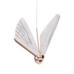 GLOBOSTAR® BUTTERFLY 01650 Μοντέρνο Κρεμαστό Φωτιστικό Οροφής LED 10W 800lm 360° AC 220-240V IP20 Θερμό Λευκό 2700K - Lumileds SMD Chip - Ροζ Χρυσό & Διάφανο - Μ20 x Π17 x Y24cm - 2 Χρόνια Εγγύηση - Image 5