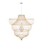 GLOBOSTAR® HIBISCUS 01781 Boho Κρεμαστό Φωτιστικό Οροφής με Ντουί 1 x E27 AC 220-240V IP20 - Μπεζ - Μ100 x Π100 x Υ100cm - Image 4