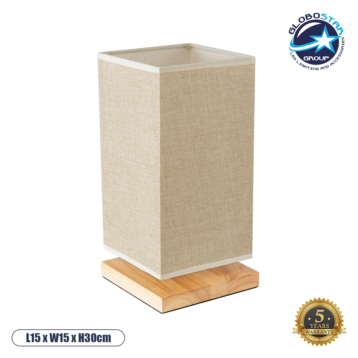 02041_1 GLOBOSTAR® ARUBA 02041 Boho Επιτραπέζιο Φωτιστικό Πορτατίφ με Ντουί 1 x E27 AC 220-240V IP20 - Μπεζ - Μ15 x Π15 x Υ30cm - Image 1