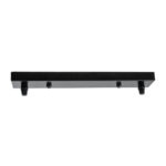 GLOBOSTAR® WALLBASE 77521 Γραμμική Μεταλλική Ροζέτα για Κρέμαση 2 Φωτιστικών - Μαύρο - Μ30 x Π5 x Υ2cm - Image 2