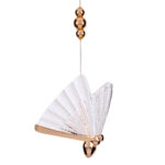 GLOBOSTAR® BUTTERFLY 01650 Μοντέρνο Κρεμαστό Φωτιστικό Οροφής LED 10W 800lm 360° AC 220-240V IP20 Θερμό Λευκό 2700K - Lumileds SMD Chip - Ροζ Χρυσό & Διάφανο - Μ20 x Π17 x Y24cm - 2 Χρόνια Εγγύηση - Image 2