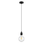 GLOBOSTAR® HANNA 36218 Μοντέρνο Φωτιστικό Οροφής με Ντουί 1 x E27 AC 220-240V IP20 - Μαύρο - Μ4 x Π4 x Υ110cm - Image 2