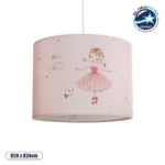 GLOBOSTAR® BALLERINA 204-0015 Παιδικό Κρεμαστό Φωτιστικό Οροφής με Ντουί 1 x E27 AC 220-240V IP20 - Ροζ - Μ28 x Π28 x Υ24cm