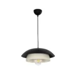 GLOBOSTAR® AURA 204-0117 Μοντέρνο Κρεμαστό Φωτιστικό Οροφής με Ντουί 1 x E27 AC 220-240V IP20 - Μαύρο & Λευκό - Μ37 x Π37 x Υ14,5cm - Image 4