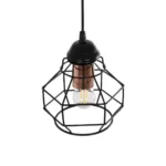 GLOBOSTAR® BUR 204-0180 Μοντέρνο Κρεμαστό Φωτιστικό Οροφής Μονόφωτο 1 x E27 AC 220-240V IP20 Μαύρο - Μ16 x Π16 x Υ19cm - Image 6