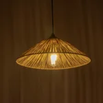 GLOBOSTAR® CHAPEAU 205-0086 Boho Κρεμαστό Φωτιστικό Οροφής με Ντουί 1 x E27 AC 220-240V IP20 - Μπεζ - M41 x Π41 x Υ17cm - Image 3