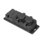 Redpoint 13165 ΠΟΛΥΠΡΙΖΟ ΣΤΕΓΑΝΟ ΧΩΡΙΣ ΚΑΛΩΔΙΟ 2 ΘΕΣΕΩΝ IP44 ΜΑΥΡΟ ORNO - Image 4