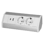 Redpoint 9039W-G ΛΕΥΚΟ/ΑΣΗΜΙ ΠΟΛΥΠΡΙΖΟ ΓΩΝΙΑΚΟ ΜΕ 2 ΣΟΥΚΟ + 2USB (A+C)+ 0,6m ΚΑΛΩΔΙΟ ORNO