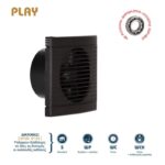 Redpoint 007-7635 PLAY CLASSIC ΕΞΑΕΡΙΣΤΗΡΑΣ ΛΟΥΤΡΟΥ ΜΕ ΡΟΥΛΕΜΑΝ Φ100 12W ΜΑΥΡΟΣ DOSPEL
