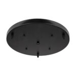 GLOBOSTAR® WALLBASE 77541 Μεταλλική Ροζέτα για Κρέμαση 3 Φωτιστικών - Μαύρο - Μ40 x Π40 x Υ3cm - Image 2