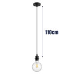 GLOBOSTAR® HANNA 36218 Μοντέρνο Φωτιστικό Οροφής με Ντουί 1 x E27 AC 220-240V IP20 - Μαύρο - Μ4 x Π4 x Υ110cm - Image 3