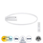 GLOBOSTAR® CINDERELLA 60981 Μοντέρνο Φωτιστικό Οροφής LED 30W 3360lm 360° AC 220-240V IP20 Ρυθμιζόμενο Λευκό CCT με Χειριστήριο από 2700K έως 6000K Dimmable - Lumileds SMD Chip - Λευκό Ματ - Μ50 x Π50 x Υ5cm - 3 Χρόνια Εγγύηση - Image 2