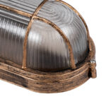GLOBOSTAR® BOATLIGHT 61584 Vintage Φωτιστικό Καραβοχελώνα Τοίχου & Οροφής με Ντουί 1 x E27 AC 220-240V Αδιάβροχο IP65 - Χάλκινο Εφέ Σκουριάς Ματ - Μ21 x Π10.4 x Υ9cm - Image 6
