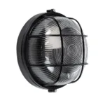 GLOBOSTAR® BOATLIGHT 61586 Vintage Φωτιστικό Καραβοχελώνα Τοίχου & Οροφής με Ντουί 1 x E27 AC 220-240V Αδιάβροχο IP65 - Μαύρο Ματ - Μ17.5 x Π17.5 x Υ9cm