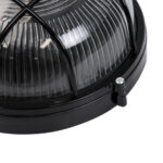 GLOBOSTAR® BOATLIGHT 61586 Vintage Φωτιστικό Καραβοχελώνα Τοίχου & Οροφής με Ντουί 1 x E27 AC 220-240V Αδιάβροχο IP65 - Μαύρο Ματ - Μ17.5 x Π17.5 x Υ9cm - Image 5
