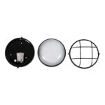 GLOBOSTAR® BOATLIGHT 61586 Vintage Φωτιστικό Καραβοχελώνα Τοίχου & Οροφής με Ντουί 1 x E27 AC 220-240V Αδιάβροχο IP65 - Μαύρο Ματ - Μ17.5 x Π17.5 x Υ9cm - Image 6