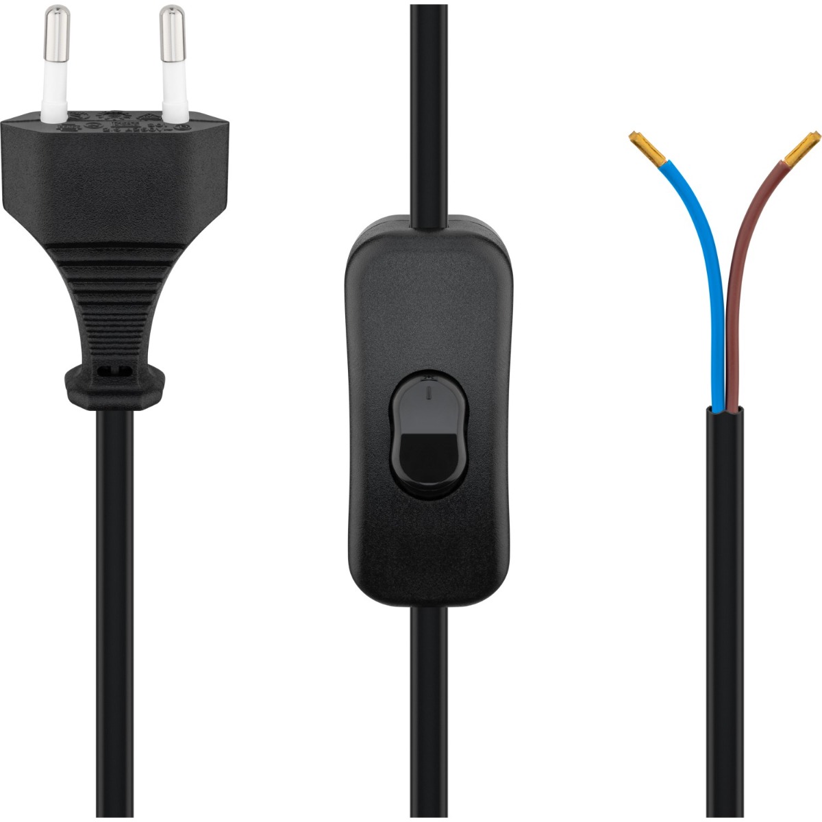 64599282-41b6-4aa6-882a-dadacbf0d35c Goobay Καλώδιο με φις Euro για συναρμολόγηση, με διακόπτη, 1,5 m (51350) - Image 1