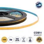 GLOBOSTAR® BEE 70357 Ταινία LED 9W/m 810lm/m 120° DC 24V IP20 384 x COB Chip/m Θερμό Λευκό 2700K Dimmable - Sanan COB Chip - Μ500 x Π0.5 x Υ0.2cm - Ρολό 5 Μέτρων - 5 Χρόνια Εγγύηση